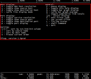 iftop对linux网络流量实时监控